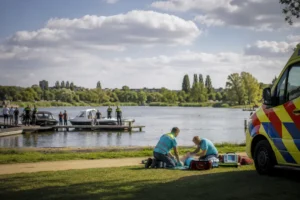 Reanimatie bij zwemplas in Leiderdorp na incident op sloep