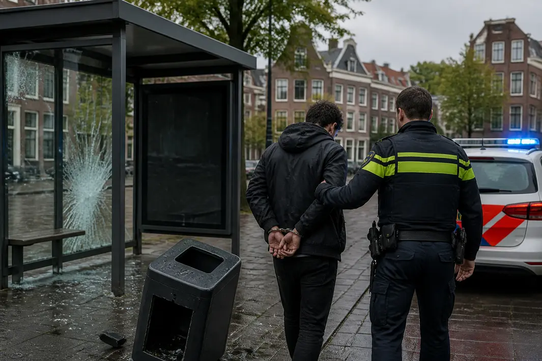 Verdachte aangehouden na vernielingen aan bushokjes en straatmeubilair in Leiden