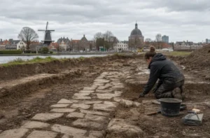 Archeologische vondst wijst op oude Romeinse weg in Leiden