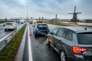 Botsing op A4 bij Leiden veroorzaakt schade en verkeershinder