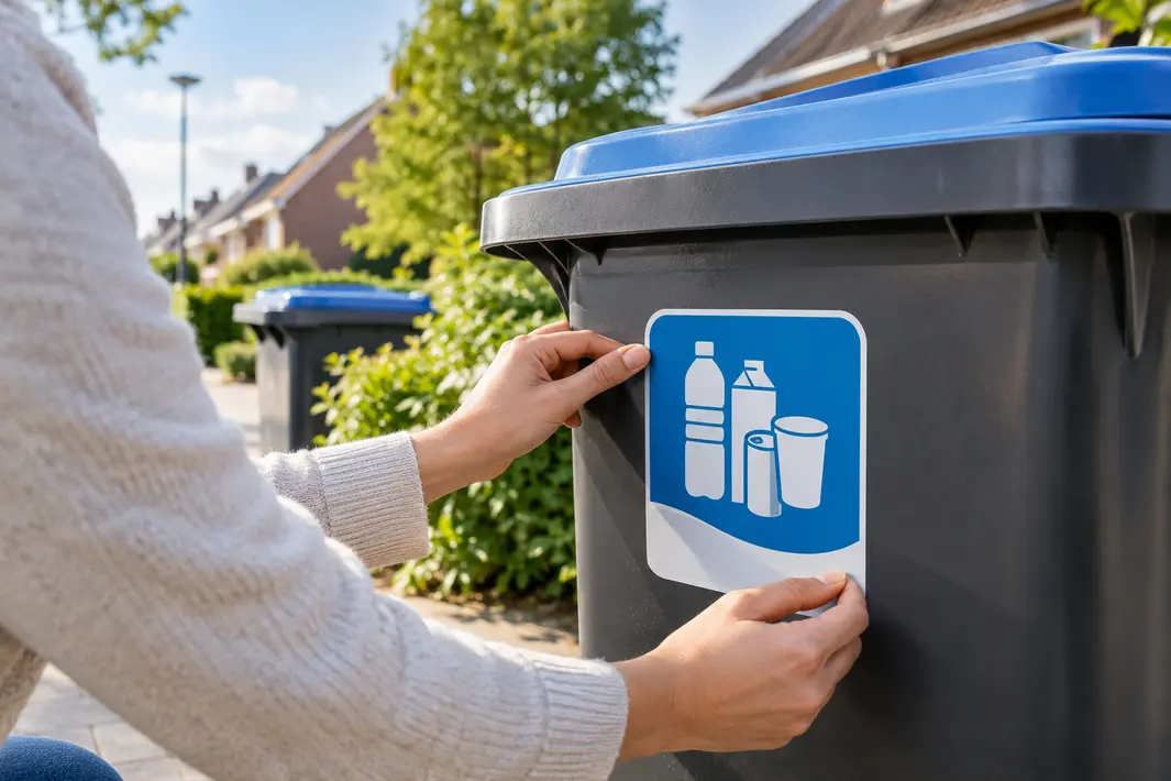 Nieuwe sticker op PBD-containers helpt inwoners afval beter scheiden